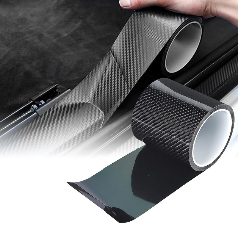 Fydun Car Door Edge Film, Black Door Sill Protector Anti-Scratch Sticker, Door Crash Bumper, Protection Tape, Carbon Fiber Strip Sticker Car Door Protector Car Door Guard Car Door Protection(10CM*3M) - Image 2
