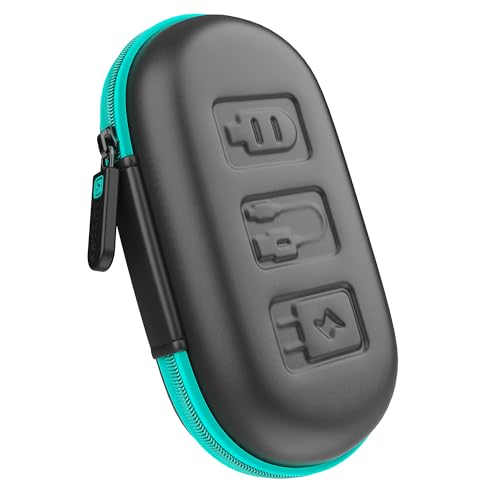 Aircase Earphone Carrying Case with Shockproof EVA Foam, Hard Shell, Compact & Lightweight, Mesh Pocket, Zipper Travel Organizer Pouch for Earbuds, Flash Drives, SD Cards, Cables (Green Zip) - Image 1