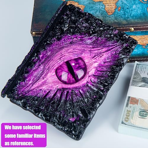 LZlightactor Handmade Big Eye Monster Embossed Journal,Resin Engraving Notebook,Blank Paper,Hardcover Travel Notepad for Writing,Sketchbook,Collection,Gift,Decoration Diary for Man Woman A5 Size (Purple) - Image 3