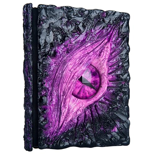 LZlightactor Handmade Big Eye Monster Embossed Journal,Resin Engraving Notebook,Blank Paper,Hardcover Travel Notepad for Writing,Sketchbook,Collection,Gift,Decoration Diary for Man Woman A5 Size (Purple) - Image 1