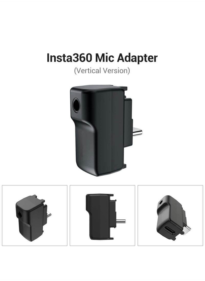 Excefore - ONE X2 Dual Mic Adapter, Upgraded 3.5mm Input Mic Compatible with Insta360 ONE RS 1 Inch X2 Extrenal Microphones and USB-C Port, Insta360 ONE X2 Mic Action Camera Accesories - Image 1