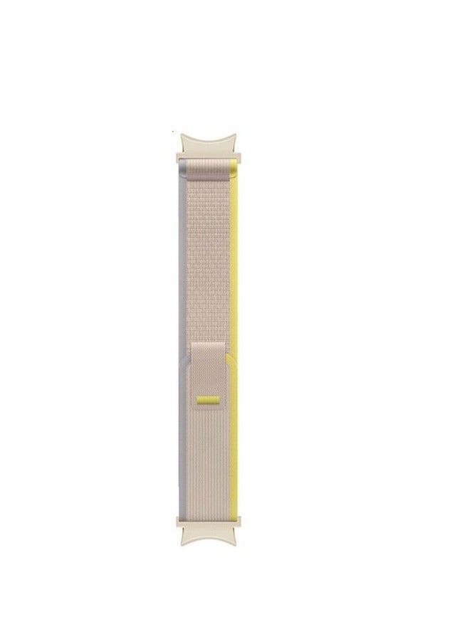 ten.tech Tentech Nylon Watch Band For Samsung Galaxy Watch 6 / 5 / 4 Bands 40mm 44mm/Watch 5 Pro Band 45mm/Watch 4 / 6 Classic Bands 42mm 43mm 46mm 47mm Beige & yellow  - Image 4