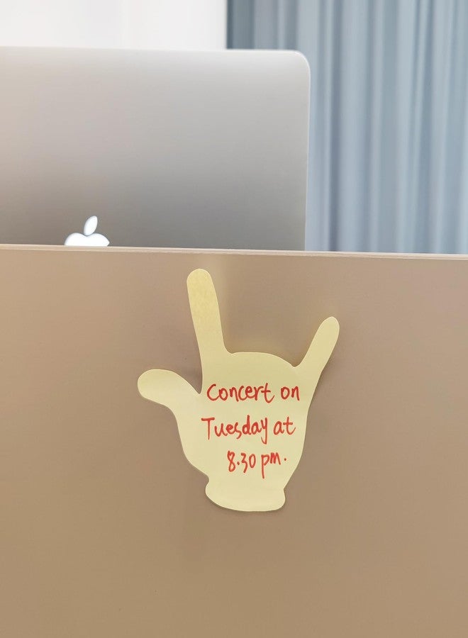 AIZIXIN Yellow Fold Write Handy Notes,Hand Shaped Sticky Notes Sticker 90 Sheets(3 Pads per Pack,30 Sheets per pad),Office Supplies and School Products,Easy to Post for Home,Office,Notebook. - Image 4