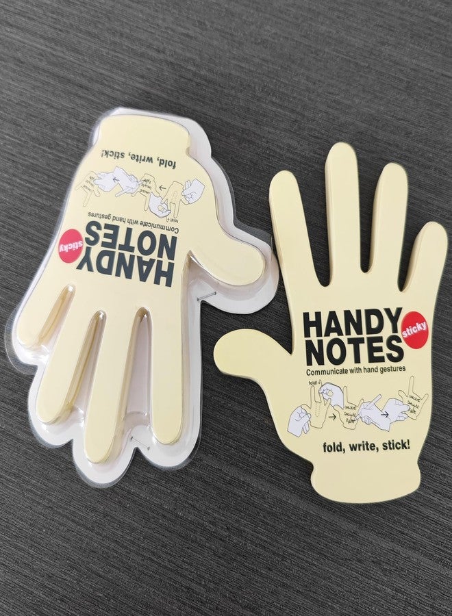 AIZIXIN Yellow Fold Write Handy Notes,Hand Shaped Sticky Notes Sticker 90 Sheets(3 Pads per Pack,30 Sheets per pad),Office Supplies and School Products,Easy to Post for Home,Office,Notebook. - Image 3