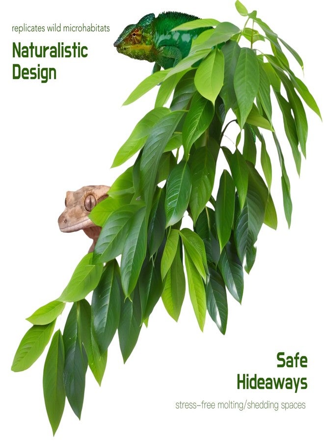 ReptiKing Reptile Terrarium Hanging Plant, Fake Plants for Reptile Enclosure, Ideal for Chameleon Bearded Dragon Lizard Leopard Gecko Crested Gecko Snake Tank Accessories, L=12 inches - Image 2