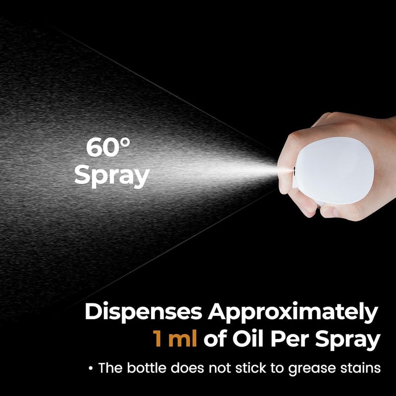 PEIPU Oil Sprayer for Cooking-7.5oz/220ml Glass Olive Oil Sprayer Mister, Kitchen Gadgets Accessories for Air Fryer,Canola Oil Spritzer,Widely Used for Salad Making,Baking,Frying,BBQ (White) - Image 3