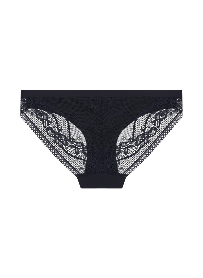 TOMMY HILFIGER Women's Logo Waistband Lace Briefs - Polyamide, Blue  - Image 2