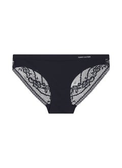 TOMMY HILFIGER Women's Logo Waistband Lace Briefs - Polyamide, Blue  - Image 1