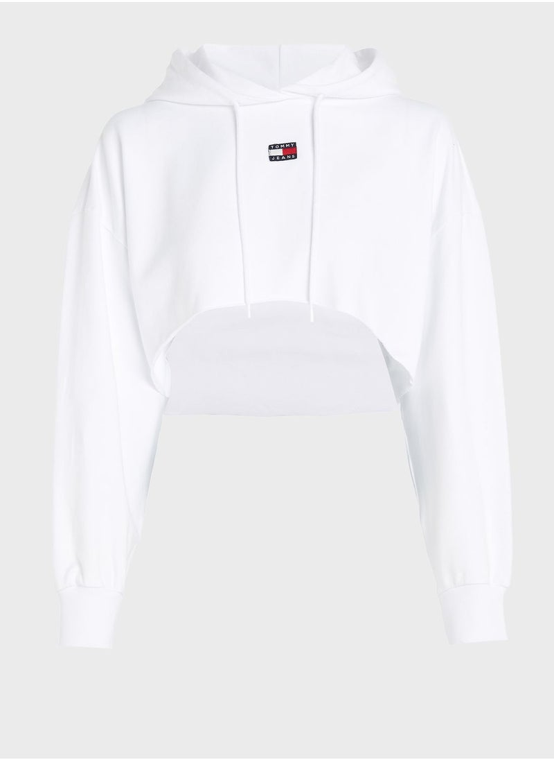 TOMMY JEANS - Logo Knitted Crop Hoodie - Image 1