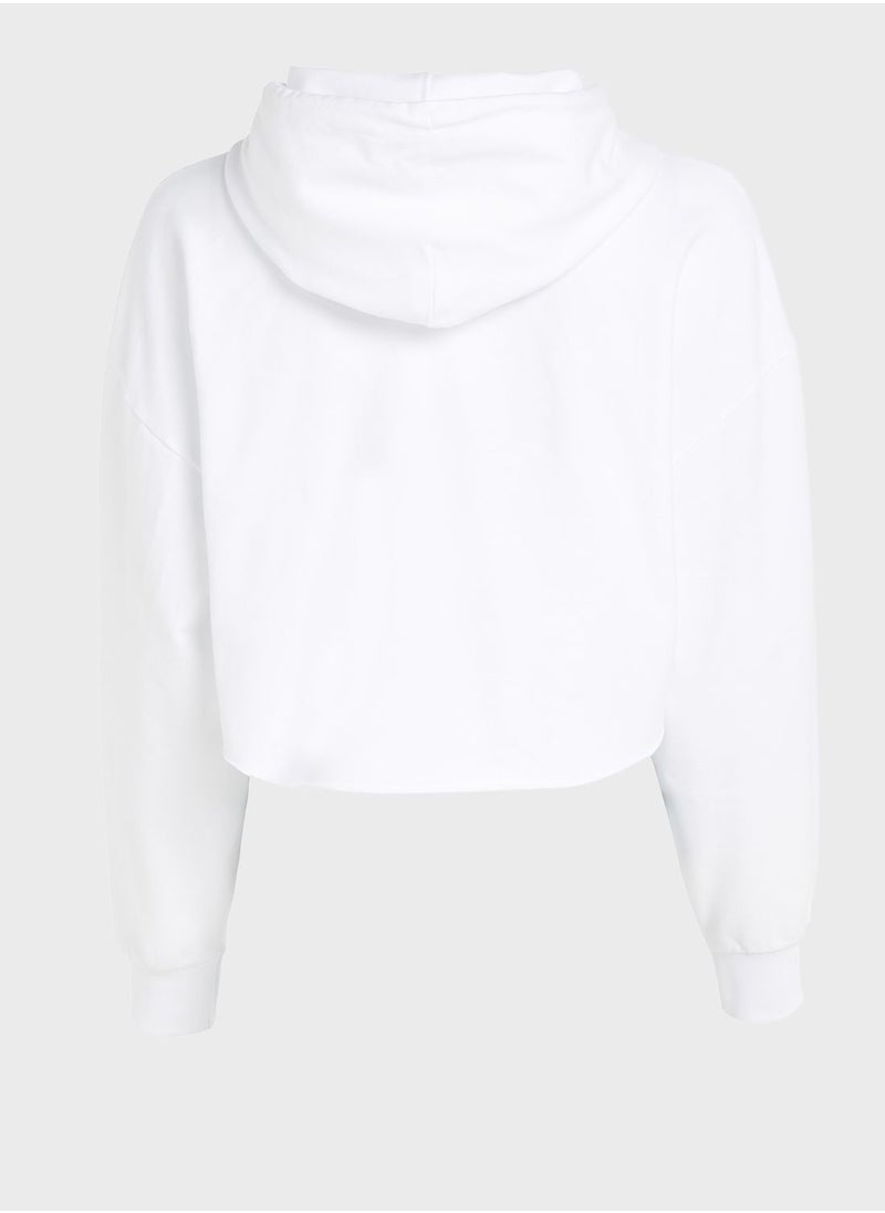 TOMMY JEANS - Logo Knitted Crop Hoodie - Image 1