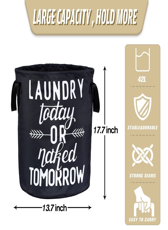 NUTAINLA Wash Today Laundry Basket Foldable Oxford Cloth Funny Tote Bag Laundry Hamper Clothes Storage Bucket Organizer For Bathroom/Laundry Storage/Bedroom Storage Basket 17.7x13.7 Inch - Image 2
