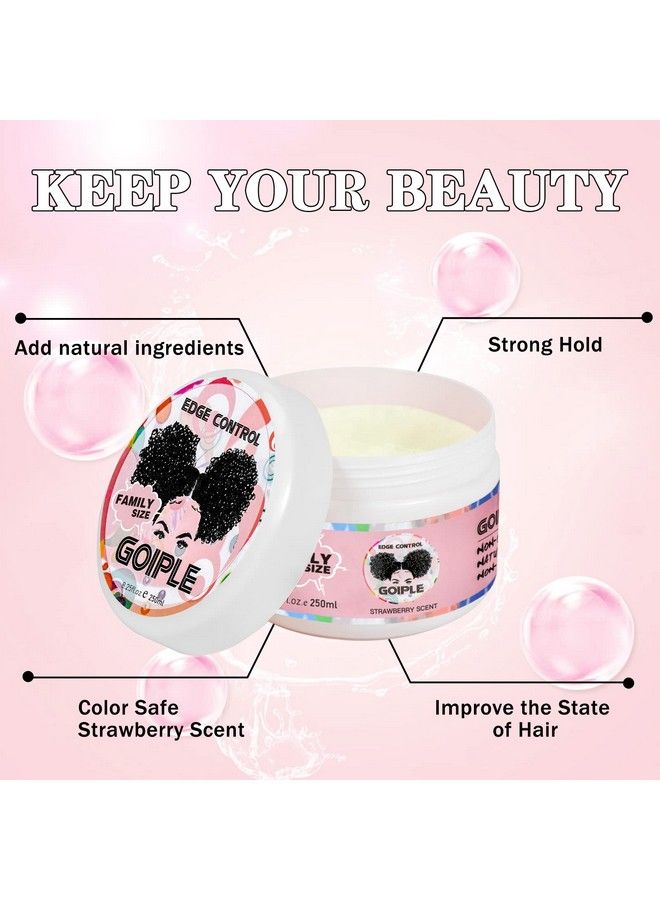 Goiple 8.25 أونصة شمع تحكم الحواف للنساء تثبيت قوي غير دهني ناعم للحواف تحكم في الحواف للشعر الخلفي تثبيت قصوى جل الشعر لجميع أنواع الشعر لا يتقشر تثبيت إضافي جل الحواف القائم على الماء - Image 4