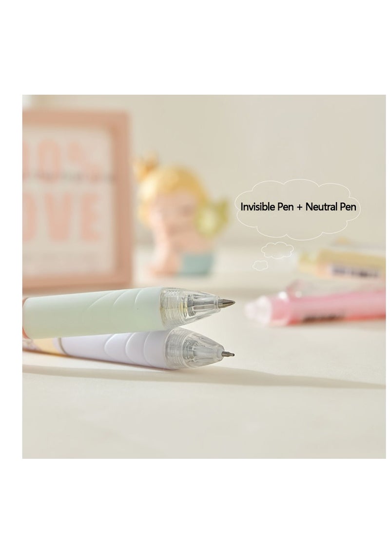 Generic Invisible Pen Set Cotton Bunny Push Action Neutral Pen Whispering Pen Confessions Magic Dark Marker With Small Lamp - Image 5