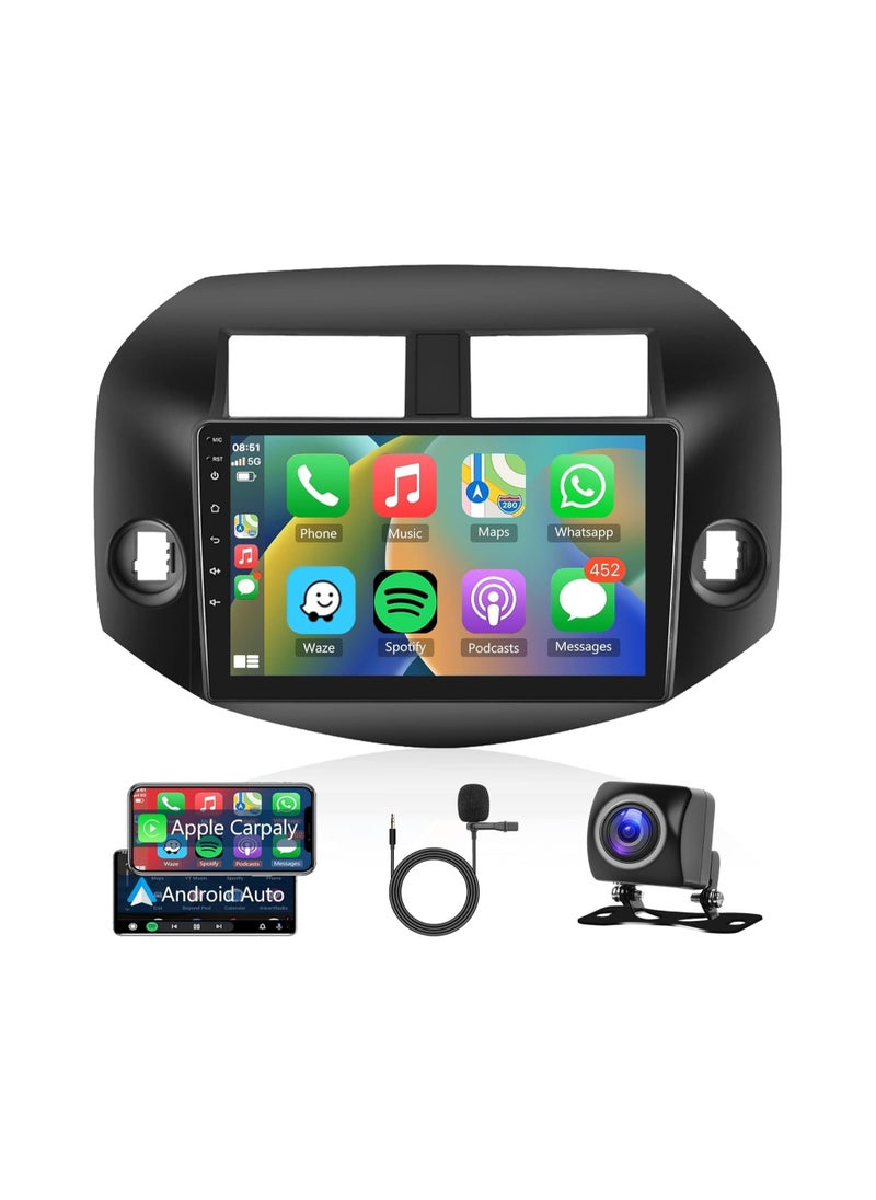 SHEZA STAR Android Car Stereo for TOYOTA RAV4 20072008 2009 2010 2011 2012 4GB RAM 64GB ROM 10 Inch Support Apple Carplay, MirrorLink WiFi BT, IPS Touch Screen with AHD Camera Included  - Image 1