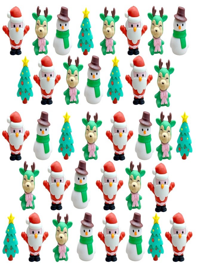 AMYCAUR Colorful Designer Christmas Mini Erasers, Santa Stationery Gift for Kids, Christmas Theme Erasers, Combo Fancy Eraser for Children, Return Gift for Kids (Pack of 12) - Image 3