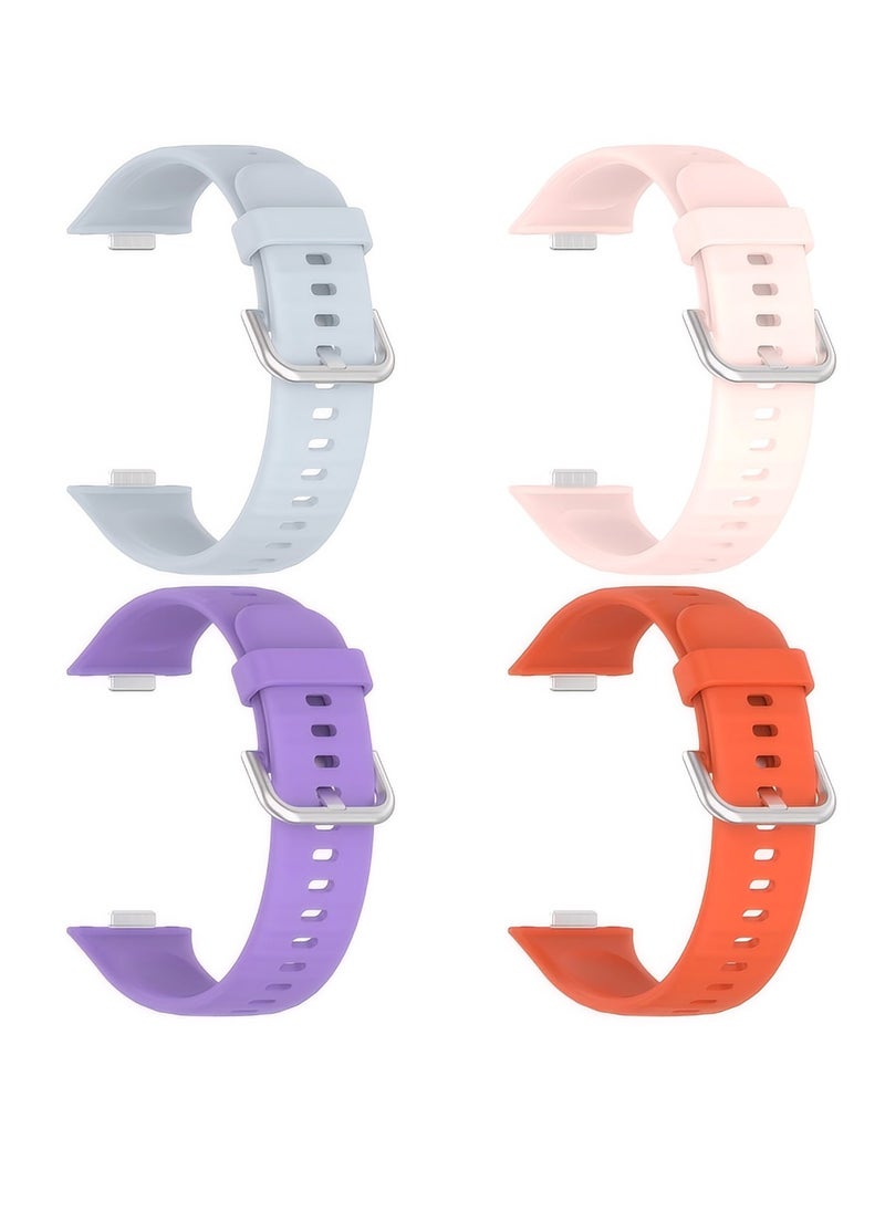 HW - 4 PCS Strap for HUAWEI Watch Fit 3, Silicone Watchband Replacement Bracelet - Image 1