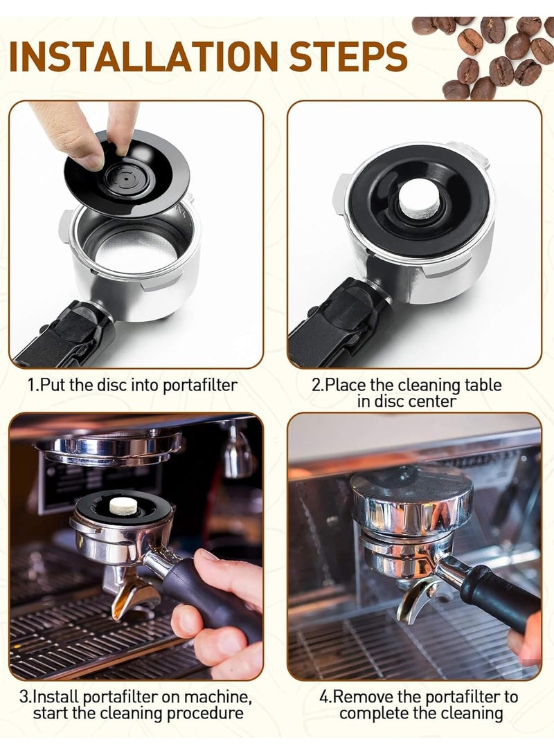TLAXCA 2PCS Espresso Cleaning Disc, 54mm Silicon Backflush Disc for Select Breville Espresso Machines, Breville Accessories Compatible with BES810BSS, BES840XL, BES878BSS, BES880, BES870XL  - Image 4