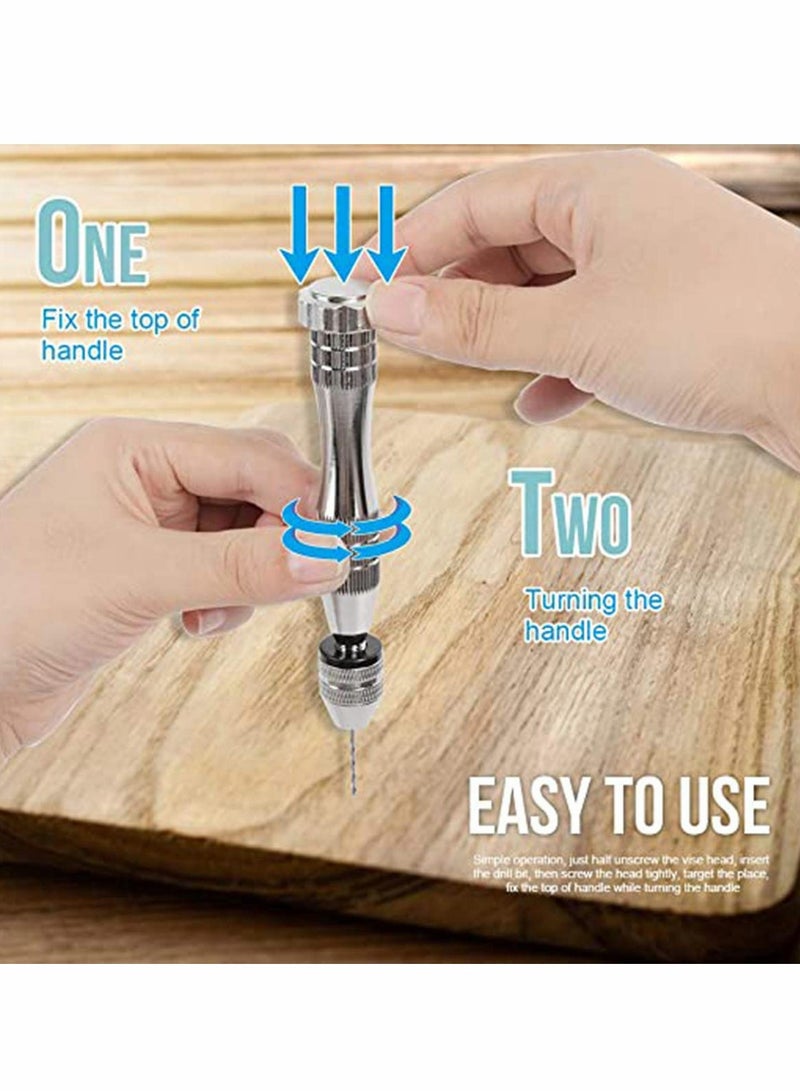 Zikra Resin Molds Silicone 12 cm Steel Hand Drill with 10 PCS Drill Bits (0.8-3 mm), Precision Hand Drill Tools for Resin Plastic Wood Polymer Clay, DIY Jewelry Keychain Pendant Making - Image 5