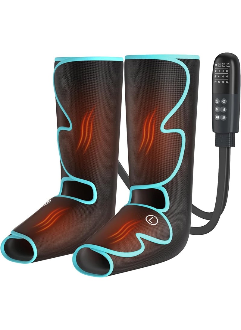 جهاز مساج الأرجل المتكامل 4 في 1 بتقنية الضغط الهوائي والتدفئة للقدم والسمانة والفخذ والركبة لتحسين الدورة الدموية وتخفيف الآلام بـ 4 أنظمة ومستويات شد قابلة للتعديل - Image 1