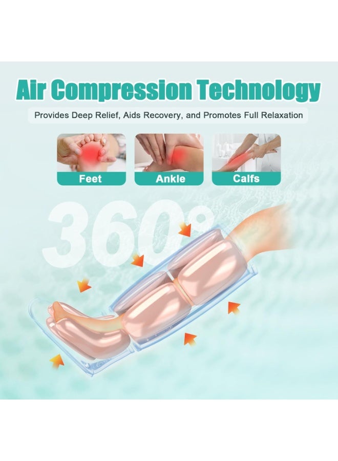 جهاز مساج الأرجل المتكامل 4 في 1 بتقنية الضغط الهوائي والتدفئة للقدم والسمانة والفخذ والركبة لتحسين الدورة الدموية وتخفيف الآلام بـ 4 أنظمة ومستويات شد قابلة للتعديل - Image 3