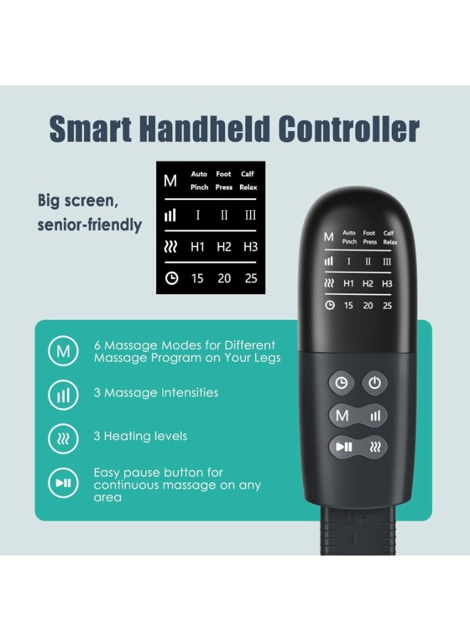 جهاز مساج الأرجل المتكامل 4 في 1 بتقنية الضغط الهوائي والتدفئة للقدم والسمانة والفخذ والركبة لتحسين الدورة الدموية وتخفيف الآلام بـ 4 أنظمة ومستويات شد قابلة للتعديل - Image 2