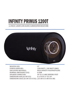 Infinity (JBL) Infinity PRIMUS 1200T 12-Inch 1200W Car Audio Subwoofer BassTube  - Image 2