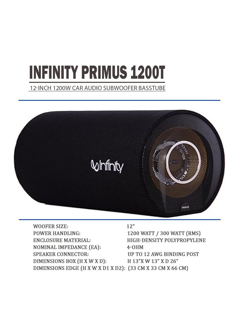 Infinity (JBL) Infinity PRIMUS 1200T 12-Inch 1200W Car Audio Subwoofer BassTube  - Image 2