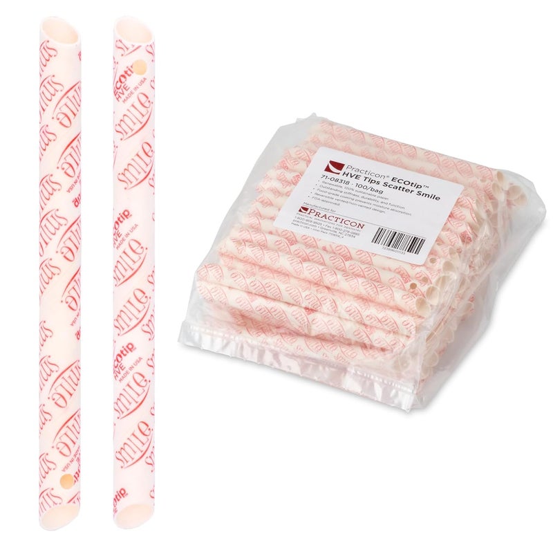 Practicon 7108318 Vented Scatter Smile ECOtip HVE Tips (Pack of 100) - Image 1