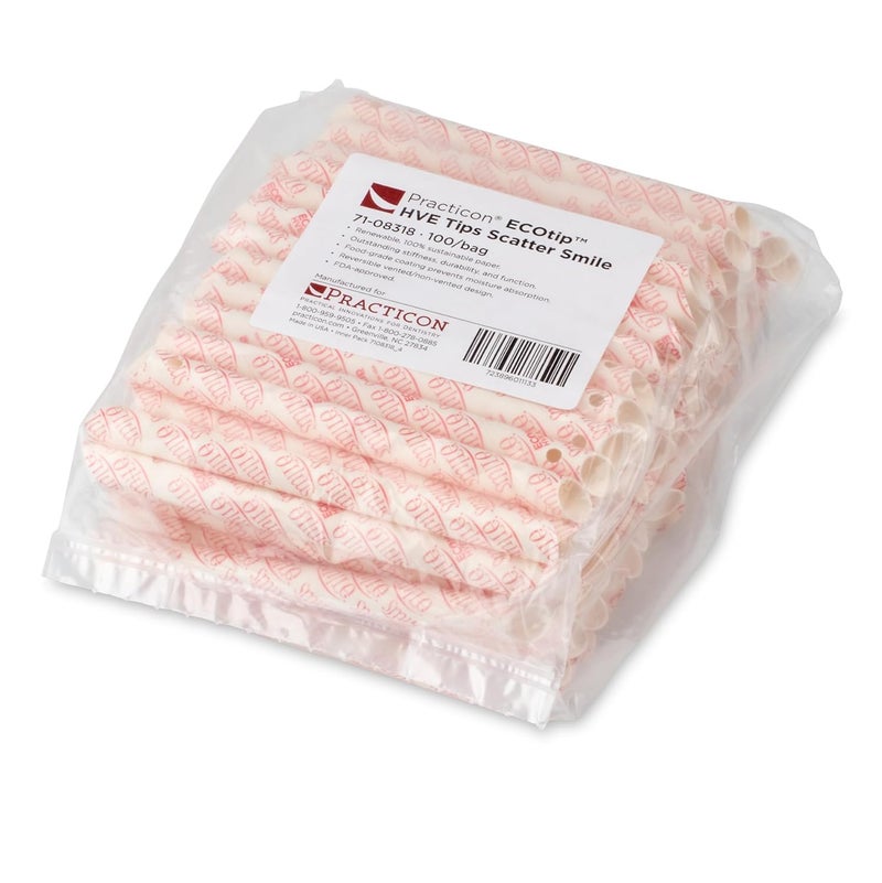 Practicon 7108318 Vented Scatter Smile ECOtip HVE Tips (Pack of 100) - Image 5