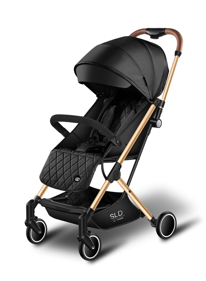 TEKNUM Baby Travel Lite Stroller Sld With Lightweight And Easly Foldable - Black Gold - Image 1
