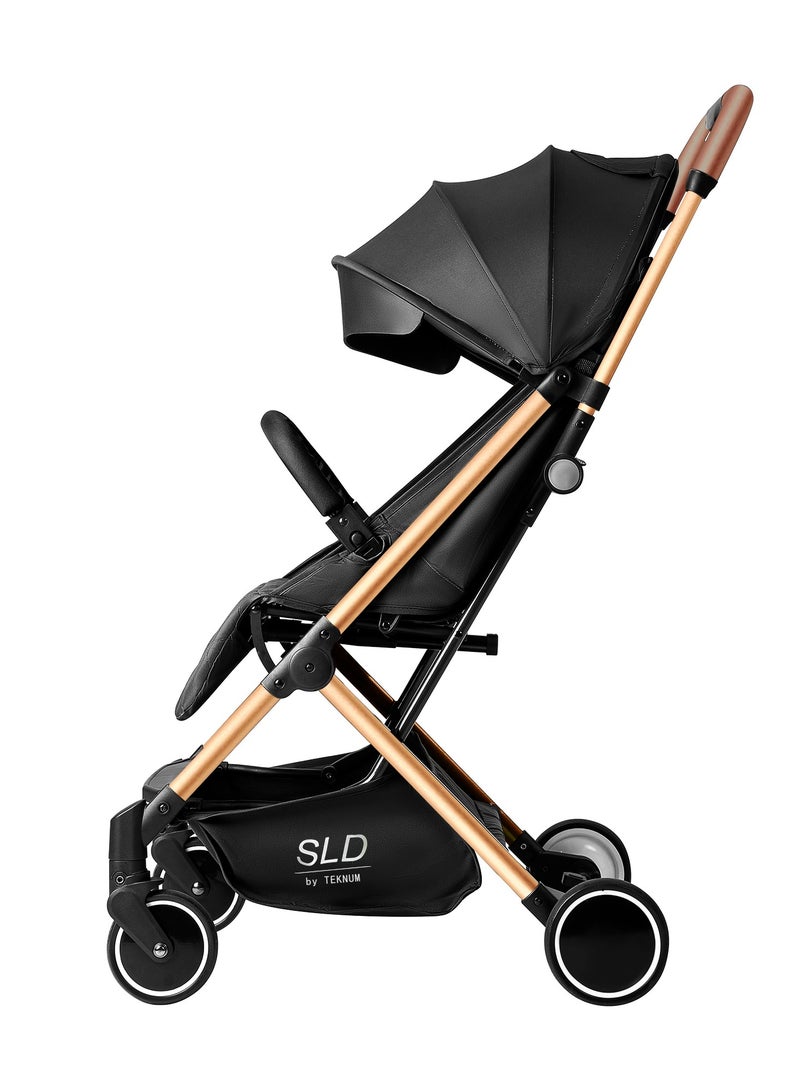 TEKNUM Baby Travel Lite Stroller Sld With Lightweight And Easly Foldable - Black Gold - Image 4