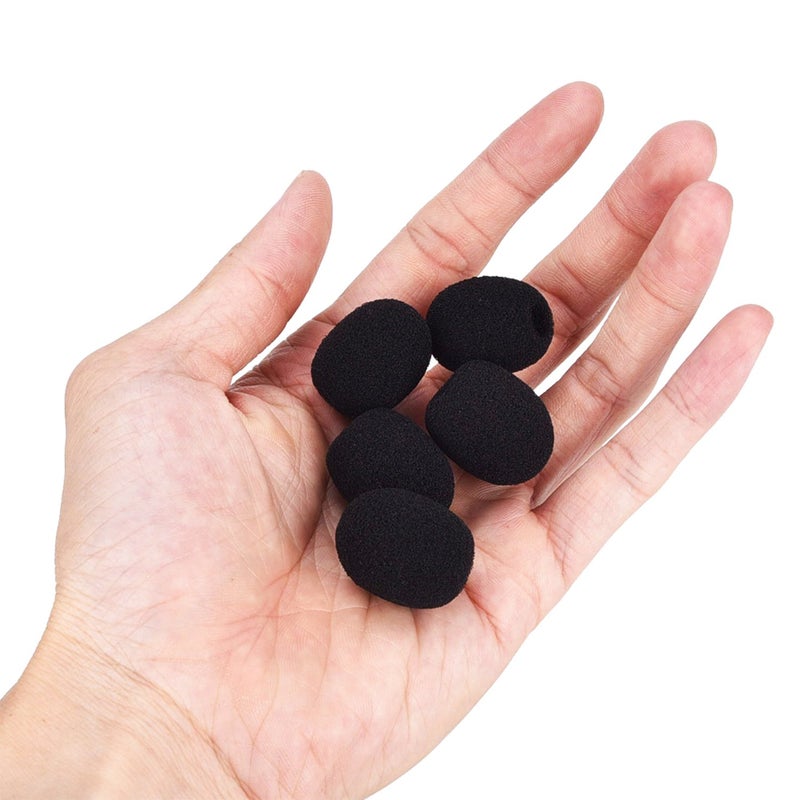 eBoot 5 Pack Mini-size Lapel Headset Microphone Windscreen, Black - Image 4