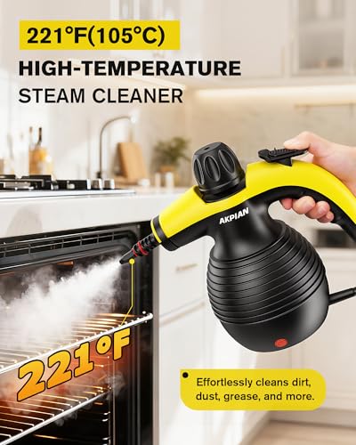 AKPIAN Handheld Steam Cleaner Steamer for Cleaning Multipurpose Portable Steam Cleaners for Home Use with Safety Lock and 10 Accessory Kit to Remove Grime Grease and More Save Time and Effort - Image 3