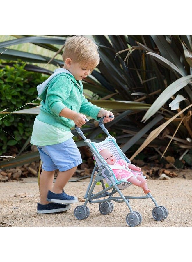 Adora Doll Accessories Zig Zag Small Umbrella Toy Play Stroller For Kids 3 Years & Up Grey - Image 4