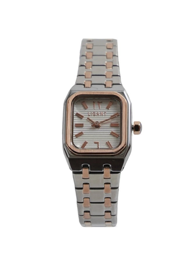 LIGANT Luxury Women's Stainless Steel Watch in Rose Gold & Silver - Elegant Modern Design - Rust Resistant Metallic Wristwatch for Events & Daily Wear - Image 1