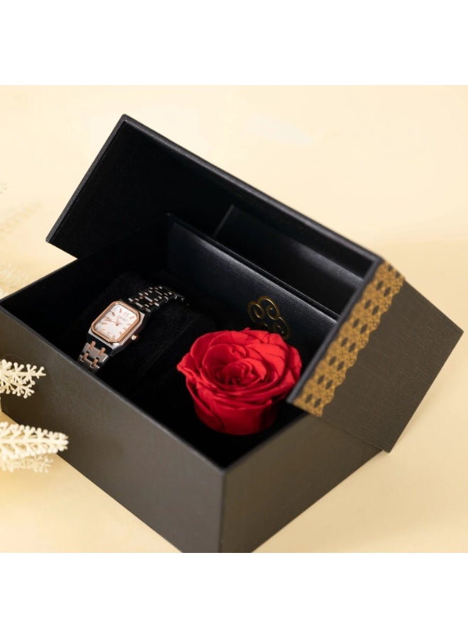 LIGANT Luxury Women's Stainless Steel Watch in Rose Gold & Silver - Elegant Modern Design - Rust Resistant Metallic Wristwatch for Events & Daily Wear - Image 3