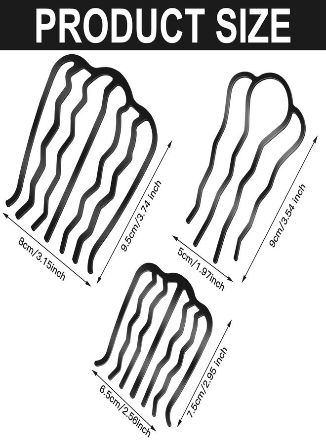 Giegxin 9 Pcs Metal Hair Accessories for Updos: U-Shape Twist Combs, Pins, Fork Clip - Classic Style for Women and Girls - Image 2
