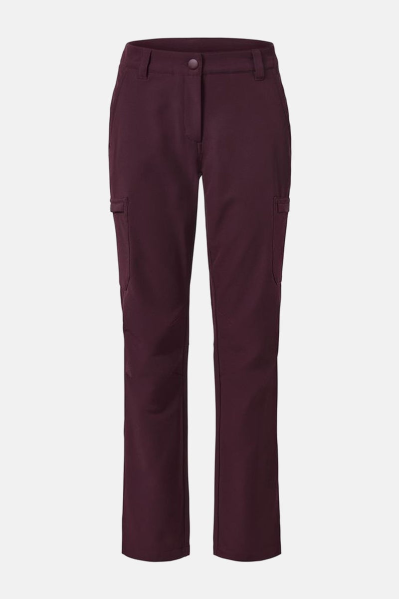 Tchibo Women Regular Fit Solid Stretchable Cargo Pant, Burgundy - Image 3