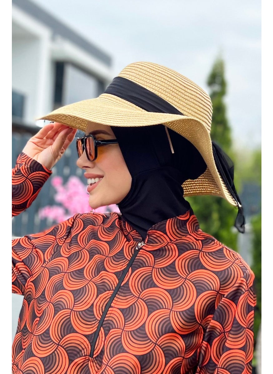 Remsa Mayo Ribbon Detailed Straw Hat Beige Rş-50  - Image 1