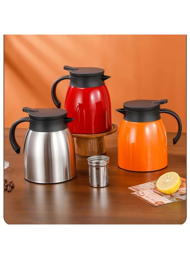 Black Stainless Steel Coffee Pot With Tea Infuser 1000ml Vacuum Insulated Thermal Carafe - Image 1