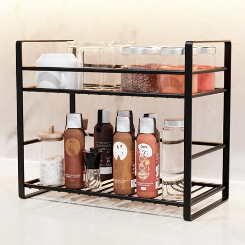WonderStand PRIMUS | Metal 2-Tier Organizer (Black)| Shelf Storage Rack | Storage Shelf for Home Kitchen And Bathroom - Image 1