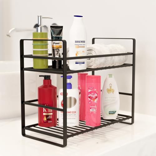 WonderStand PRIMUS | Metal 2-Tier Organizer (Black)| Shelf Storage Rack | Storage Shelf for Home Kitchen And Bathroom - Image 5