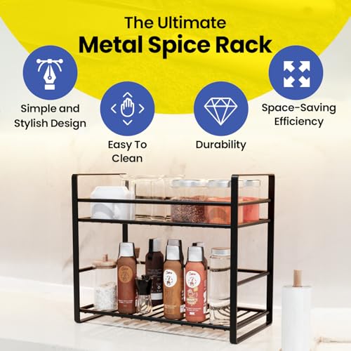 WonderStand PRIMUS | Metal 2-Tier Organizer (Black)| Shelf Storage Rack | Storage Shelf for Home Kitchen And Bathroom - Image 4