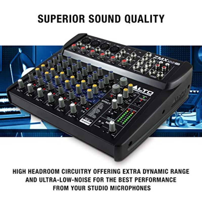 مكتب خلط الصوت الاحترافي ZMX122FX ذو 8 قنوات مع تأثيرات مدمجة وأربعة مدخلات ميكروفون XLR ومدخلين استريو - Image 3