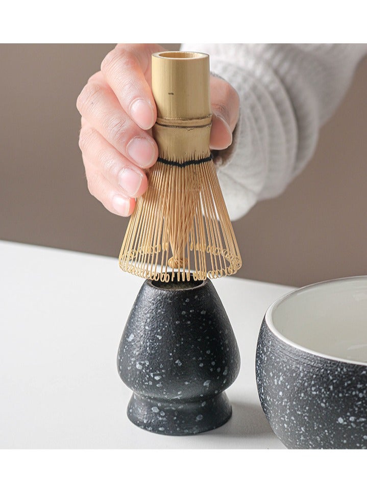 الرائد مجموعة هدايا من 10 قطع من شاي الماتشا الياباني مع خلاط ماتشا ووعاء خزفي آمن ومضرب خشبي ملعقة شاي مجموعة أدوات صنع الشاي اليدوية للمتاجر الداخلية لعشاق الشاي مجموعة اكسسوارات بداية مثالية للطقوس - Image 5