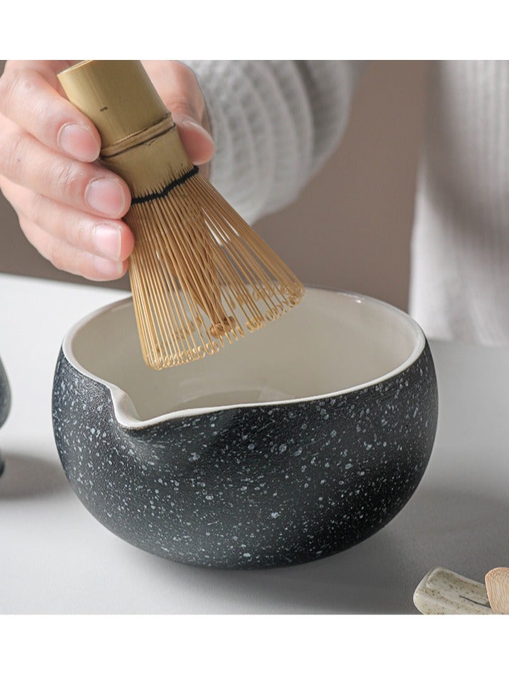 الرائد مجموعة هدايا من 10 قطع من شاي الماتشا الياباني مع خلاط ماتشا ووعاء خزفي آمن ومضرب خشبي ملعقة شاي مجموعة أدوات صنع الشاي اليدوية للمتاجر الداخلية لعشاق الشاي مجموعة اكسسوارات بداية مثالية للطقوس - Image 2