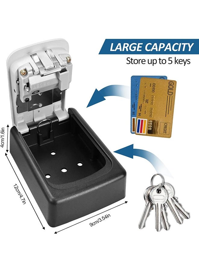 Arabest - Outdoor Key Storage Box,4 Position Metal Safety Deposit Box Storage Lock Box with Key Outdoor Wall Mounted Organizer - Image 1