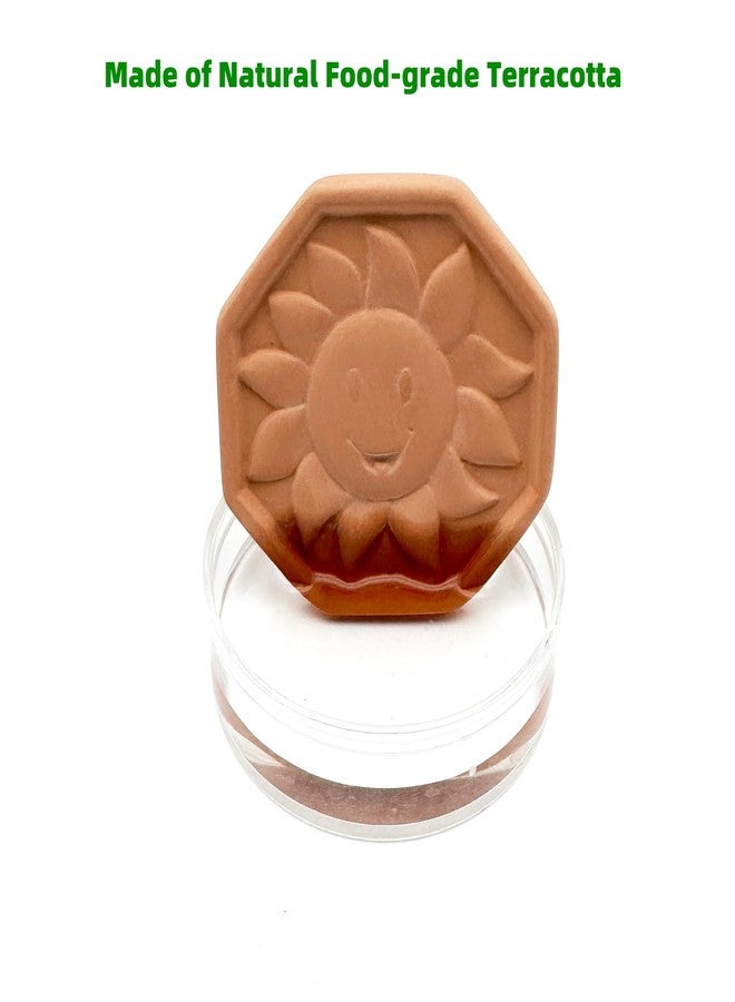 LONGTEAM 2 Pack Terracotta Brown Sugar Saver and Softener Disc with Elegant Sun Design, Multiple Uses for Food Storage Containers, Reusable and Food Safe (2 Pack Sun) - Image 3