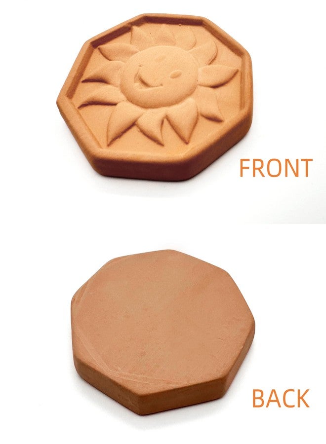 LONGTEAM 2 Pack Terracotta Brown Sugar Saver and Softener Disc with Elegant Sun Design, Multiple Uses for Food Storage Containers, Reusable and Food Safe (2 Pack Sun) - Image 4