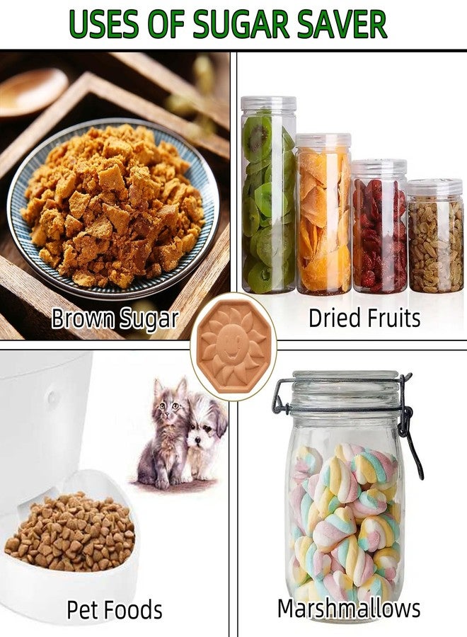 LONGTEAM 2 Pack Terracotta Brown Sugar Saver and Softener Disc with Elegant Sun Design, Multiple Uses for Food Storage Containers, Reusable and Food Safe (2 Pack Sun) - Image 5